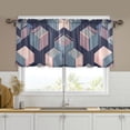 thumbnail image 1 of Yayeee Kitchen Curtains Tier Set of 2 Light Filtering 57"x36" Over Sink Window Panels, Dark Cubes, 1 of 7