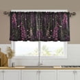 thumbnail image 1 of Yayeee Kitchen Curtains Tier Set of 2 Light Filtering 57"x36" Over Sink Window Panels, Dark Purple Floral Pattern, 1 of 7