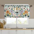 thumbnail image 1 of Yayeee Kitchen Curtains Tier Set of 2 Light Filtering 57"x36" Over Sink Window Panels, Floral Pattern, 1 of 7