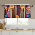 thumbnail image 1 of Yayeee Kitchen Curtains Tier Set of 2 Light Filtering 57"x36" Over Sink Window Panels, Futuristic Sun, 1 of 7