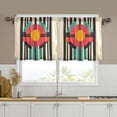 thumbnail image 1 of Yayeee Kitchen Curtains Tier Set of 2 Light Filtering 57"x36" Over Sink Window Panels, Geometric Circle, 1 of 7