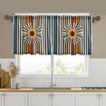 thumbnail image 1 of Yayeee Kitchen Curtains Tier Set of 2 Light Filtering 57"x36" Over Sink Window Panels, Geometric Stripes, 1 of 7