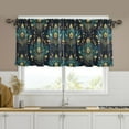 thumbnail image 1 of Yayeee Kitchen Curtains Tier Set of 2 Light Filtering 57"x36" Over Sink Window Panels, Gold Peacock Pattern, 1 of 7