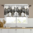 thumbnail image 1 of Yayeee Kitchen Curtains Tier Set of 2 Light Filtering 57"x36" Over Sink Window Panels, Gray Hexagons, 1 of 7