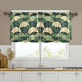 thumbnail image 1 of Yayeee Kitchen Curtains Set of 2 Light Filtering 57"x36" Over Sink Window Panels, Green Abstract Shapes, 1 of 7