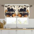 thumbnail image 1 of Yayeee Kitchen Curtains Tier Set of 2 Light Filtering 57"x36" Over Sink Window Panels, Halloween Cat, 1 of 7