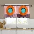 thumbnail image 1 of Yayeee Kitchen Curtains Tier Set of 2 Light Filtering 57"x36" Over Sink Window Panels, Orange Circle, 1 of 7