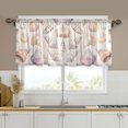 thumbnail image 1 of Yayeee Kitchen Curtains Tier Set of 2 Light Filtering 57"x36" Over Sink Window Panels, Orange Watercolor Seashells, 1 of 7
