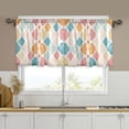 thumbnail image 1 of Yayeee Kitchen Curtains Tier Set of 2 Light Filtering 57"x36" Over Sink Window Panels, Pink Abstract Pattern, 1 of 7