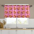 thumbnail image 1 of Yayeee Kitchen Curtains Tier Set of 2 Light Filtering 57"x36" Over Sink Window Panels, Pink Doughnuts, 1 of 7