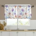 thumbnail image 1 of Yayeee Kitchen Curtains Tier Set of 2 Light Filtering 57"x36" Over Sink Window Panels, Purple Flower Pattern, 1 of 7