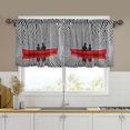 thumbnail image 1 of Yayeee Kitchen Curtains Tier Set of 2 Light Filtering 57"x36" Over Sink Window Panels, Red Boat, 1 of 7