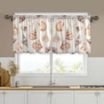 thumbnail image 1 of Yayeee Kitchen Curtains Tier Set of 2 Light Filtering 57"x36" Over Sink Window Panels, Red Watercolor Seashells, 1 of 7