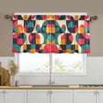 thumbnail image 1 of Yayeee Kitchen Curtains Tier Set of 2 Light Filtering 57"x36" Over Sink Window Panels, Retro Geometric, 1 of 7