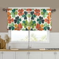 thumbnail image 1 of Yayeee Kitchen Curtains Tier Set of 2 Light Filtering 57"x36" Over Sink Window Panels, White Clover Pattern, 1 of 7