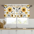 thumbnail image 1 of Yayeee Kitchen Curtains Tier Set of 2 Light Filtering 57"x36" Over Sink Window Panels, White Watercolor Sunflowers, 1 of 7