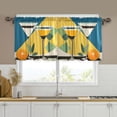 thumbnail image 1 of Yayeee Kitchen Curtains Tier Set of 2 Light Filtering 57"x36" Over Sink Window Panels, Yellow Glasses, 1 of 7