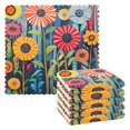 thumbnail image 1 of Yayeee 6 Pack Kitchen Dish Cloths for Washing Dishes Soft Absorbent Microfiber Towels, Orange Colorful Flowers, 1 of 9