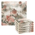 thumbnail image 1 of Yayeee 6 Pack Kitchen Dish Cloths for Washing Dishes Soft Absorbent Microfiber Towels, Red Mountain Pattern, 1 of 9