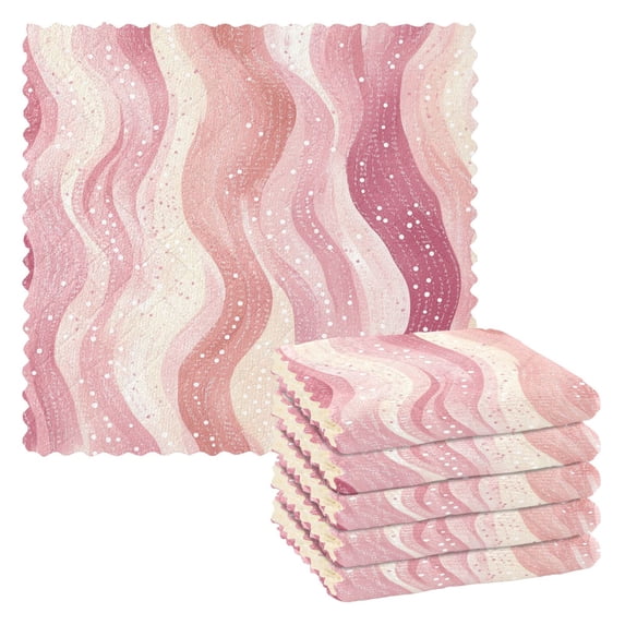 Yayeee 6 Pack Kitchen Dish Cloths for Washing Dishes Soft Absorbent Microfiber Towels, Soft Brown Pattern