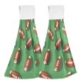 thumbnail image 1 of Yayeee Kitchen Hanging Hand Towels Set of 2 with Loop Bathroom Absorbent Tie Towel, American Footballs, 1 of 7