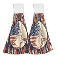thumbnail image 1 of Yayeee Kitchen Hanging Hand Towels Set of 2 with Loop Bathroom Absorbent Tie Towel, Baseball Pattern, 1 of 7