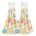 thumbnail image 1 of Yayeee Kitchen Hanging Hand Towels Set of 2 with Loop Bathroom Absorbent Tie Towel, Beach Pattern, 1 of 7
