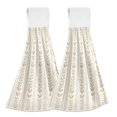 thumbnail image 1 of Yayeee Kitchen Hanging Hand Towels Set of 2 with Loop Bathroom Absorbent Tie Towel, Beige Abstract Pattern, 1 of 7