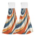 thumbnail image 1 of Yayeee Kitchen Hanging Hand Towels Set of 2 with Loop Bathroom Absorbent Tie Towel, Beige Abstract Wavy, 1 of 7