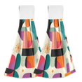 thumbnail image 1 of Yayeee Kitchen Hanging Hand Towels Set of 2 with Loop Bathroom Absorbent Tie Towel, Beige Abstract, 1 of 7