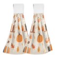 thumbnail image 1 of Yayeee Kitchen Hanging Hand Towels Set of 2 with Loop Bathroom Absorbent Tie Towel, Beige Fall Acorns Pattern, 1 of 7