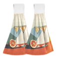 thumbnail image 1 of Yayeee Kitchen Hanging Hand Towels Set of 2 with Loop Bathroom Absorbent Tie Towel, Beige Glasses, 1 of 7