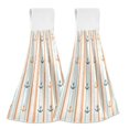 thumbnail image 1 of Yayeee Kitchen Hanging Hand Towels Set of 2 with Loop Bathroom Absorbent Tie Towel, Beige Nautical Pattern, 1 of 7