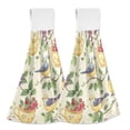 thumbnail image 1 of Yayeee Kitchen Hanging Hand Towels Set of 2 with Loop Bathroom Absorbent Tie Towel, Birds with Strawberries, 1 of 7