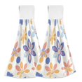 thumbnail image 1 of Yayeee Kitchen Hanging Hand Towels Set of 2 with Loop Bathroom Absorbent Tie Towel, Blue Retro Flower, 1 of 7