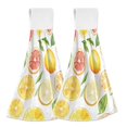 thumbnail image 1 of Yayeee Kitchen Hanging Hand Towels Set of 2 with Loop Bathroom Absorbent Tie Towel, Candy Lemon, 1 of 7
