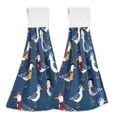 thumbnail image 1 of Yayeee Kitchen Hanging Hand Towels Set of 2 with Loop Bathroom Absorbent Tie Towel, Cartoon Birds Pattern, 1 of 7