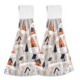 thumbnail image 1 of Yayeee Kitchen Hanging Hand Towels Set of 2 with Loop Bathroom Absorbent Tie Towel, Cartoon Gray Houses, 1 of 7