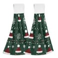 thumbnail image 1 of Yayeee Kitchen Hanging Hand Towels Set of 2 with Loop Bathroom Absorbent Tie Towel, Christmas Santa Hats, 1 of 7