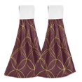 thumbnail image 1 of Yayeee Kitchen Hanging Hand Towels Set of 2 with Loop Bathroom Absorbent Tie Towel, Circular Gold Pattern, 1 of 7