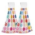 thumbnail image 1 of Yayeee Kitchen Hanging Hand Towels Set of 2 with Loop Bathroom Absorbent Tie Towel, Colorful Circles, 1 of 7