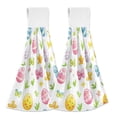 thumbnail image 1 of Yayeee Kitchen Hanging Hand Towels Set of 2 with Loop Bathroom Absorbent Tie Towel, Colorful Easter Eggs, 1 of 7