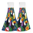 thumbnail image 1 of Yayeee Kitchen Hanging Hand Towels Set of 2 with Loop Bathroom Absorbent Tie Towel, Colorful Toucans Pattern, 1 of 7