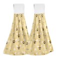 thumbnail image 1 of Yayeee Kitchen Hanging Hand Towels Set of 2 with Loop Bathroom Absorbent Tie Towel, Cute Bee Pattern, 1 of 7