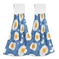 thumbnail image 1 of Yayeee Kitchen Hanging Hand Towels Set of 2 with Loop Bathroom Absorbent Tie Towel, Cute Fried Eggs, 1 of 7