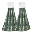 thumbnail image 1 of Yayeee Kitchen Hanging Hand Towels Set of 2 with Loop Bathroom Absorbent Tie Towel, Dark Green Leaves, 1 of 7