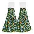 thumbnail image 1 of Yayeee Kitchen Hanging Hand Towels Set of 2 with Loop Bathroom Absorbent Tie Towel, Flourish Flowers Pattern, 1 of 7