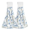 thumbnail image 1 of Yayeee Kitchen Hanging Hand Towels Set of 2 with Loop Bathroom Absorbent Tie Towel, Forget Me Not, 1 of 7