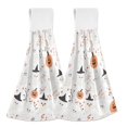 thumbnail image 1 of Yayeee Kitchen Hanging Hand Towels Set of 2 with Loop Bathroom Absorbent Tie Towel, Ghost Design, 1 of 7