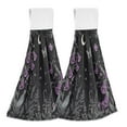 thumbnail image 1 of Yayeee Kitchen Hanging Hand Towels Set of 2 with Loop Bathroom Absorbent Tie Towel, Gothic Floral Print, 1 of 7